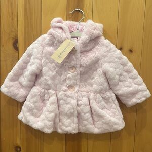 First Impressions Pink Pea Coat Faux Fur